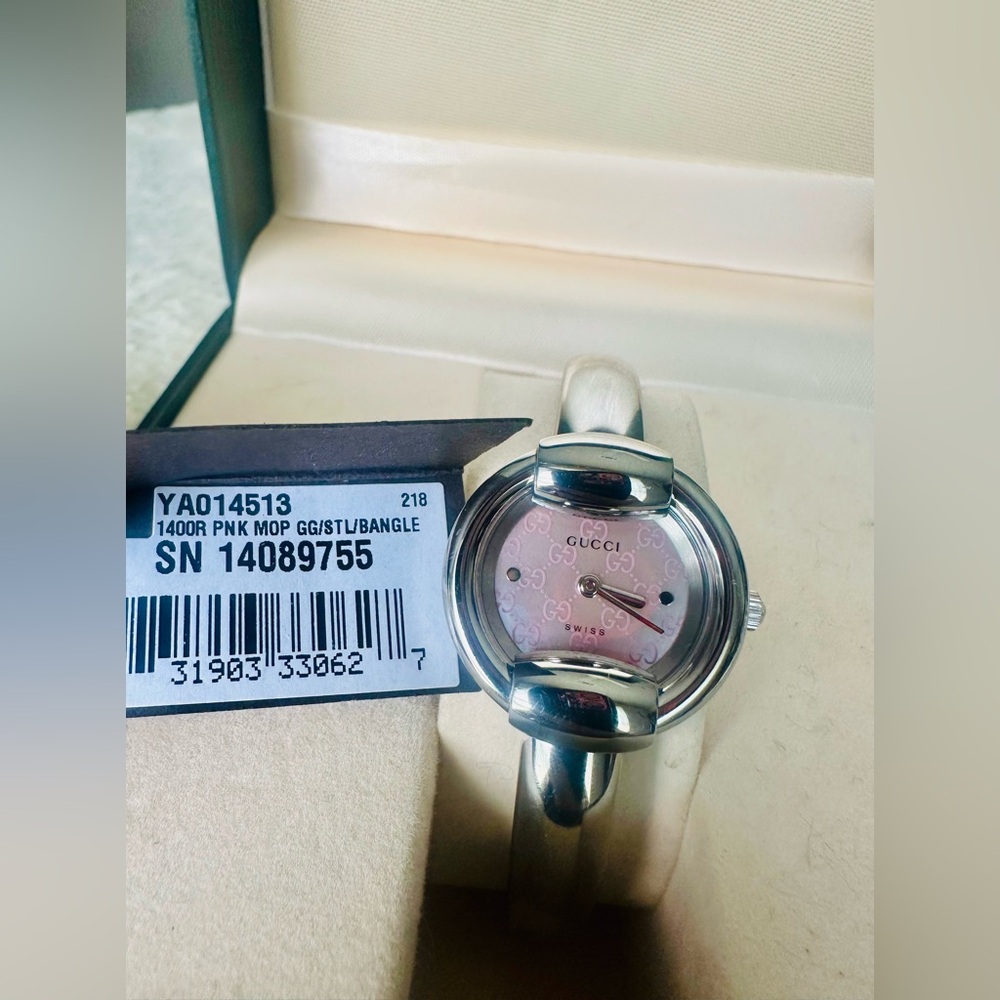 Authentic Gucci Silvertone Bangle Watch - image 4